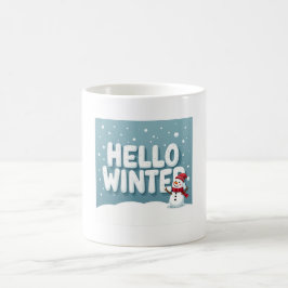 Hallo Winter Schneemann Tasse