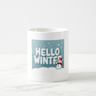 Hallo Winter Schneemann Tasse