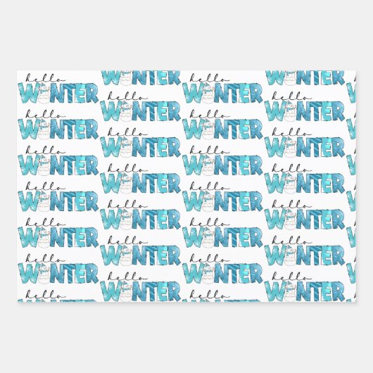 Hallo Winter Snowman Customize Geschenkpapier Set (Vorderseite 3)