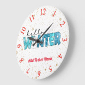 Hallo Winter Snowman Customize Große Wanduhr (Winkel)