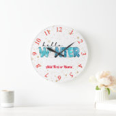 Hallo Winter Snowman Customize Große Wanduhr (Zuhause)