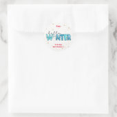 Hallo Winter Snowman Customize Runder Aufkleber (Tasche)