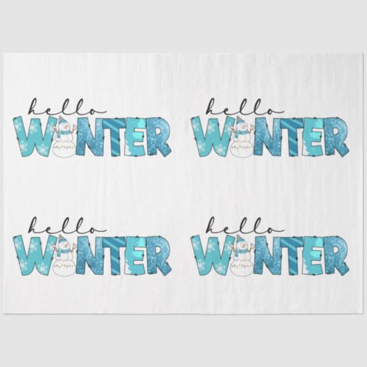 Hallo Winter Snowman Customize Seidenpapier (Vorderseite)
