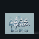 Hallo Winter-Stimmung Bäume Schneeflocken Weihnach Einladung<br><div class="desc">Hallo Winter-Stimmung Bäume Schneeflocken Weihnachten</div>