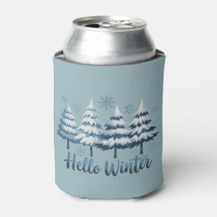 Hallo Winter-Stimmung Bäume Schneeflocken Xmas Dosenkühler