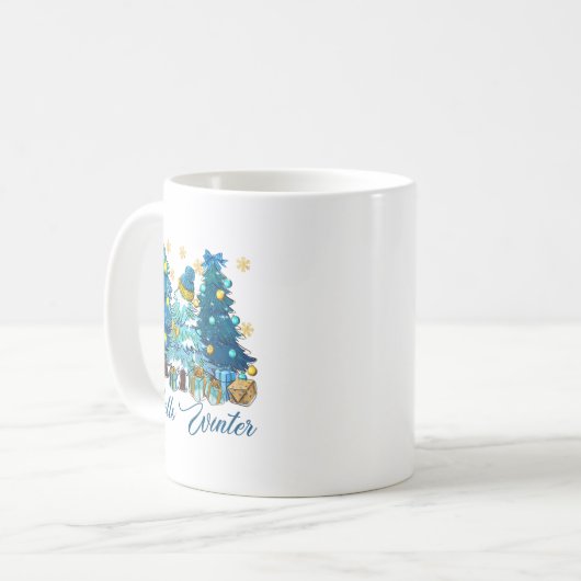 Hallo Winter Sweet Cosy Kaffeeliebhaber Snowman Ch Kaffeetasse (Vorderseite Links)