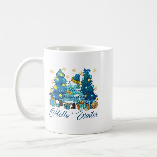 Hallo Winter Sweet Cosy Kaffeeliebhaber Snowman Ch Kaffeetasse (Links)