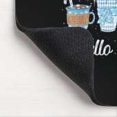 Hallo Winter Sweet Cosy Kaffeeliebhaber Snowman Ch Mousepad (Ecke)