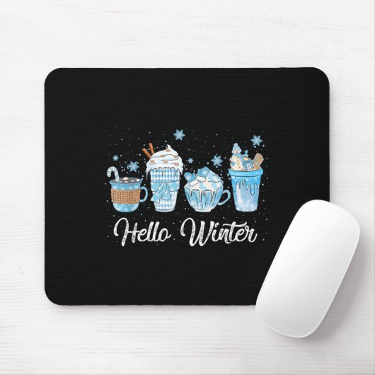 Hallo Winter Sweet Cosy Kaffeeliebhaber Snowman Ch Mousepad (Mit Mouse)