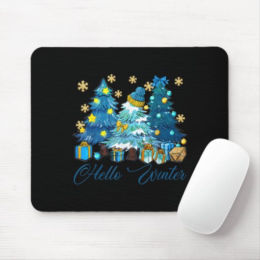 Hallo Winter Sweet Cosy Kaffeeliebhaber Snowman Ch Mousepad (Mit Mouse)