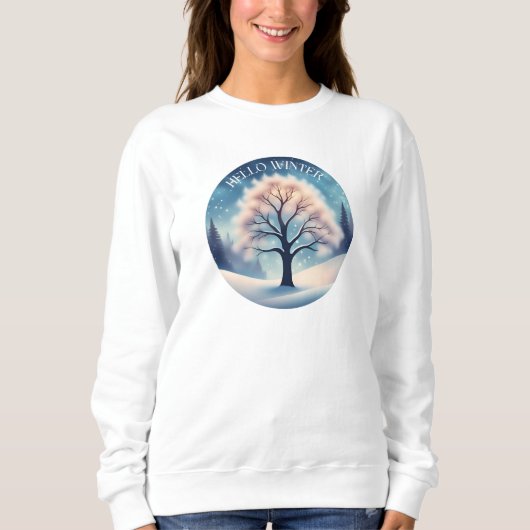 Hallo Winter Tree Sweatshirt (Vorderseite)
