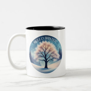 Hallo Winter Tree Zweifarbige Tasse
