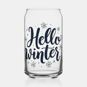 Hallo Winter Weihnachten Schneeflocken Wintersaiso Dosenglas