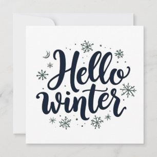 Hallo Winter Weihnachten Schneeflocken Wintersaiso Einladung