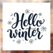 Hallo Winter Weihnachten Schneeflocken Wintersaiso Fensteraufkleber (Blatt 2)