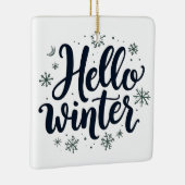 Hallo Winter Weihnachten Schneeflocken Wintersaiso Keramikornament (Rechts)