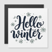 Hallo Winter Weihnachten Schneeflocken Wintersaiso Magnetkarte (Vorne/Hinten)