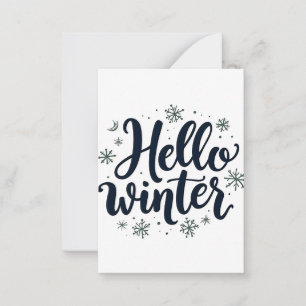 Hallo Winter Weihnachten Schneeflocken Wintersaiso Mitteilungskarte
