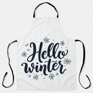 Hallo Winter Weihnachten Schneeflocken Wintersaiso Schürze