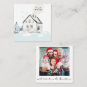 Hallo Winter Weihnachten Schneekabine Foto Note Ca Mitteilungskarte (Vorne/Hinten)