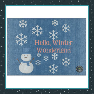 Hallo, Winter Wonderland Decorative Glass Schneidebrett