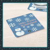 Hallo, Winter Wonderland Rechteckiger Pappuntersetzer