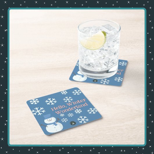 Hallo, Winter Wonderland Rechteckiger Pappuntersetzer