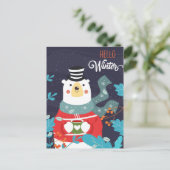Hallo Winterkalender Postkarte (Stehend Vorderseite)