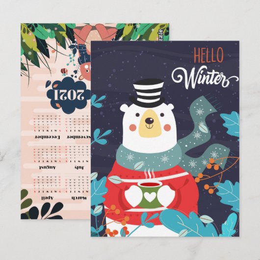 Hallo Winterkalender Postkarte (Vorne/Hinten)