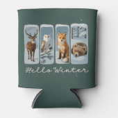 Hallo Wintertiere Hirsche Fox Bär Gemütliche Jahre Dosenkühler (Vorderseite)