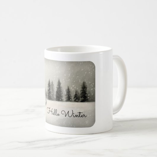 Hallo Winterwald im Schnee Kaffeetasse (VorderseiteRechts)