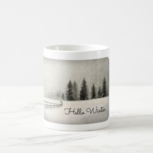 Hallo Winterwald im Schnee Kaffeetasse (Mittel)