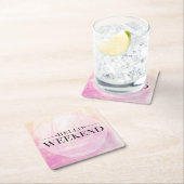 Hallo Woche Rechteckiger Pappuntersetzer (Vor Ort)