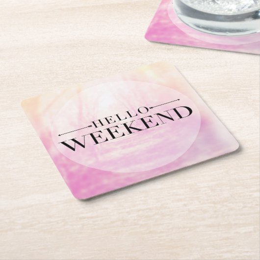 Hallo Woche Rechteckiger Pappuntersetzer (angewinkelt)