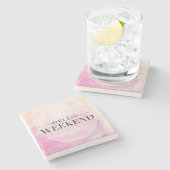 Hallo Woche Steinuntersetzer (Seitenansicht)