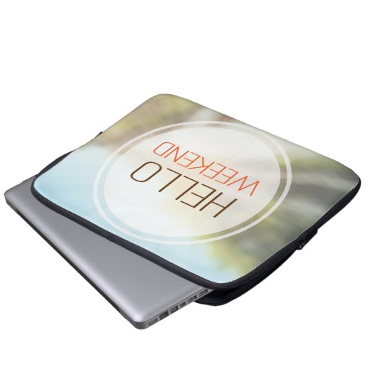 Hallo Wochenende 2 Laptopschutzhülle (Vorne Knopf)