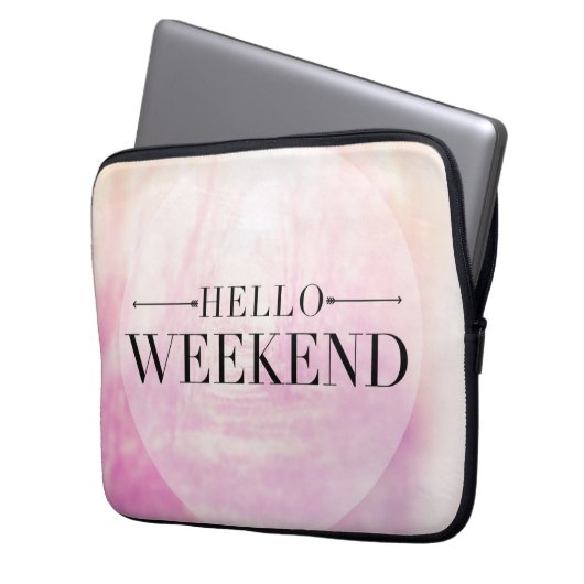 Hallo Wochenende Laptopschutzhülle (Vorderseite Links)