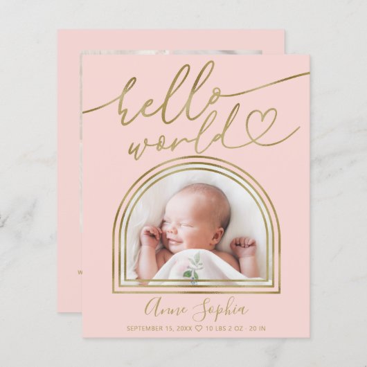 Hallo World Arch Frame Budget Ankündigung (Vorne/Hinten)