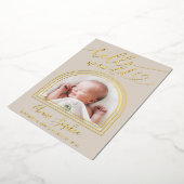 Hallo World Arch Frame Geburtsankündigung Folieneinladung (Gedreht)