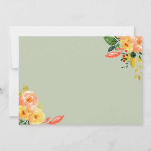 Hallo World Overlay mit Blumendekor Baby Birth Ankündigung (Rückseite)