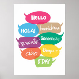 Hallo World Poster Print in 8 Sprachen
