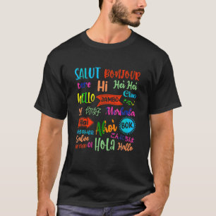 Hallo Wort in Sprachen Unterschiedliche Reise T T-Shirt