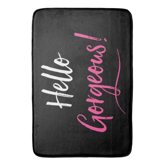 "Hallo wunderbar!" Badematte (Vorderseite Vertikal)