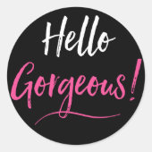 Hallo wunderschön! runder aufkleber (Vorderseite)