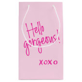 Hallo wunderschön! XOXO-Handschrift mit niedlich r Kleine Geschenktüte (Rückseite)