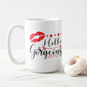 Hallo Wunderschöne Schönheitskosmetikerin Visagist Kaffeetasse