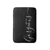 Hallo wunderschöne Schwarz-weiße Minimalistisch  Badematte (Vorderseite Vertikal)