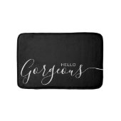 Hallo wunderschöne Schwarz-weiße Minimalistisch  Badematte (Vorderseite)