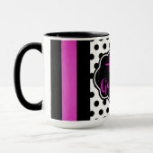 Hallo wunderschöne Schwarz-weiße Polka Dot Hot Pin Tasse (Links)