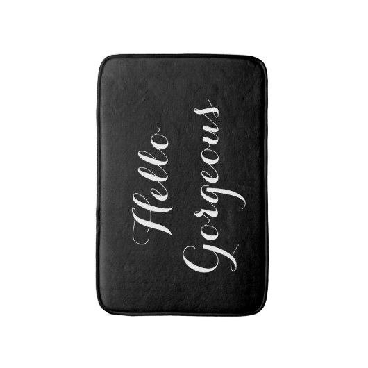 Hallo wunderschöne schwarz-weiße Typografie-Badema Badematte (Vorderseite Vertikal)